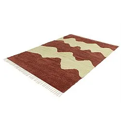 Shaggy rugs - Amira Natural Cotton Shaggy (red/beige)
