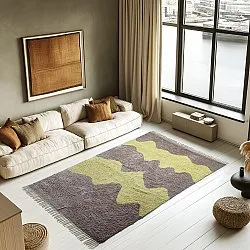 Shaggy rugs - Amira Natural Cotton Shaggy (taupe/yellow)