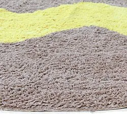 Round rug - Amira Natural Cotton Shaggy (taupe/yellow)