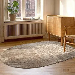 Oval Shaggy Rug - Aranga Super Soft Fur (brown)