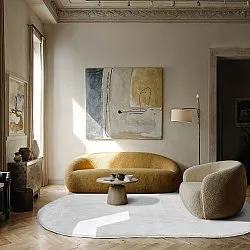 Oval Shaggy Rug - Aranga Super Soft Fur (white)