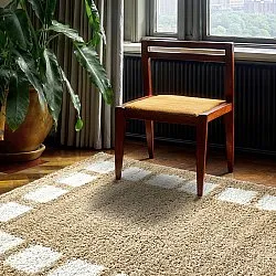 Shaggy rugs - Asilah (beige/white)