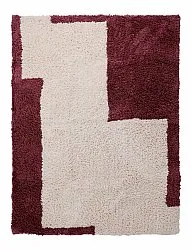Shaggy rugs - Begur Natural Cotton Shaggy (off-white/burgundy)