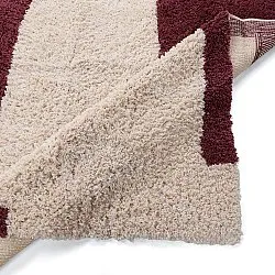 Shaggy rugs - Begur Natural Cotton Shaggy (off-white/burgundy)