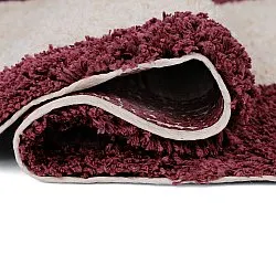 Shaggy rugs - Begur Natural Cotton Shaggy (off-white/burgundy)
