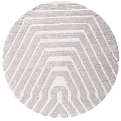 Round rug - Callista Natural Cotton Shaggy (taupe)