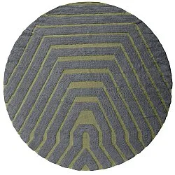 Round rug - Callista Natural Cotton Shaggy (black/green)