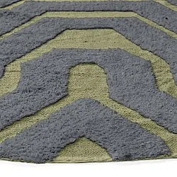 Round rug - Callista Natural Cotton Shaggy (black/green)
