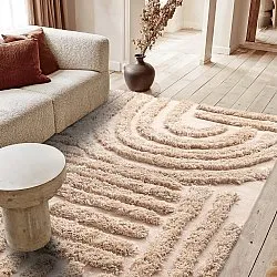 Shaggy rugs - Cazorla Natural Cotton Shaggy (beige)