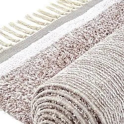 Shaggy rugs - Celina Natural Cotton Shaggy (taupe/lavender)