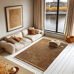 Shaggy rugs - Celina Natural Cotton Shaggy (brown/orange)