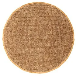 Round rug - Celina Natural Cotton Shaggy (brown/orange)