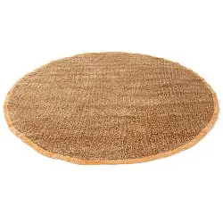 Round rug - Celina Natural Cotton Shaggy (brown/orange)