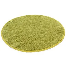 Round rug - Celina Natural Cotton Shaggy (green/yellow)