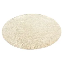 Round rug - Celina Natural Cotton Shaggy (off white/beige)