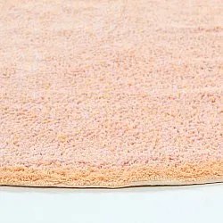 Round rug - Celina Natural Cotton Shaggy (pink/beige)