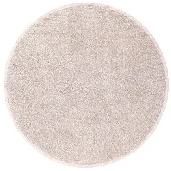 Round rug - Celina Natural Cotton Shaggy (taupe/lavender)