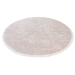 Round rug - Celina Natural Cotton Shaggy (taupe/lavender)