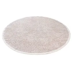 Round rug - Celina Natural Cotton Shaggy (taupe/lavender)