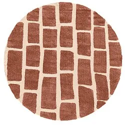 Round rug - Cyrus Natural Cotton Shaggy (brown)