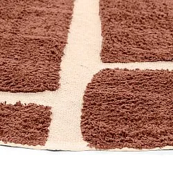 Round rug - Cyrus Natural Cotton Shaggy (brown)