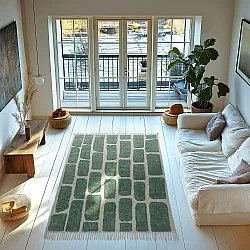 Shaggy rugs - Cyrus Natural Cotton Shaggy (green)