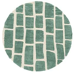 Round rug - Cyrus Natural Cotton Shaggy (green)