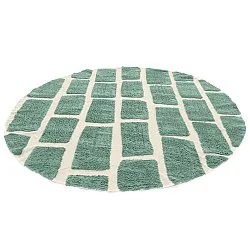 Round rug - Cyrus Natural Cotton Shaggy (green)
