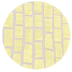 Round rug - Cyrus Natural Cotton Shaggy (yellow)