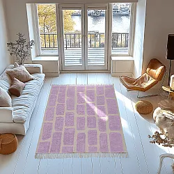 Shaggy rugs - Cyrus Natural Cotton Shaggy (purple)