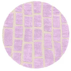Round rug - Cyrus Natural Cotton Shaggy (purple)