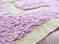 Round rug - Cyrus Natural Cotton Shaggy (purple)