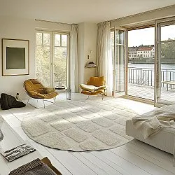 Round rug - Cyrus Natural Cotton Shaggy (off-white)
