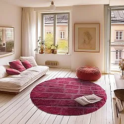 Round rug - Cyrus Natural Cotton Shaggy (red)