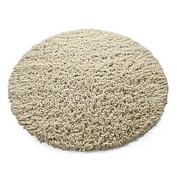 Round rug - Fassale Hand Woven Wool Shaggy (cream)