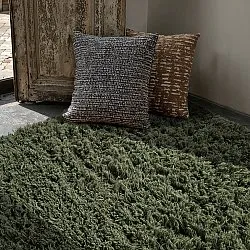 Shaggy rugs - Fassale Hand Woven Wool Shaggy (moss green)