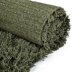 Shaggy rugs - Fassale Hand Woven Wool Shaggy (moss green)