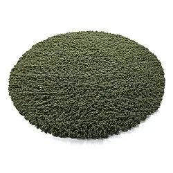 Round rug - Fassale Hand Woven Wool Shaggy (moss green)