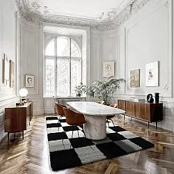 Shaggy rugs - Gordes (black/white)