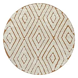 Round rug - Holwell Natural Cotton Shaggy (off white/brown)
