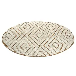 Round rug - Holwell Natural Cotton Shaggy (off white/brown)