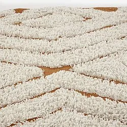 Round rug - Holwell Natural Cotton Shaggy (off white/brown)