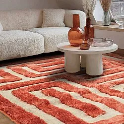 Shaggy rugs - Karbala (cream/red)