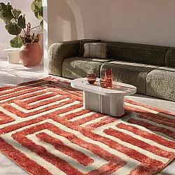 Shaggy rugs - Karbala (cream/red)
