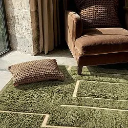 Shaggy rugs - Kiberg Hand Woven Wool Shaggy (green)