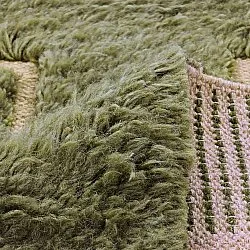 Shaggy rugs - Kiberg Hand Woven Wool Shaggy (green)
