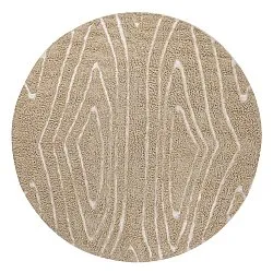 Round rug - Kindon Natural Cotton Shaggy (beige/white)