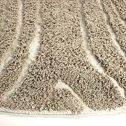 Round rug - Kindon Natural Cotton Shaggy (beige/white)