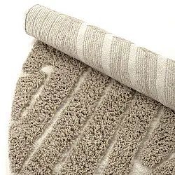 Round rug - Kindon Natural Cotton Shaggy (beige/white)