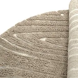 Round rug - Kindon Natural Cotton Shaggy (beige/white)
